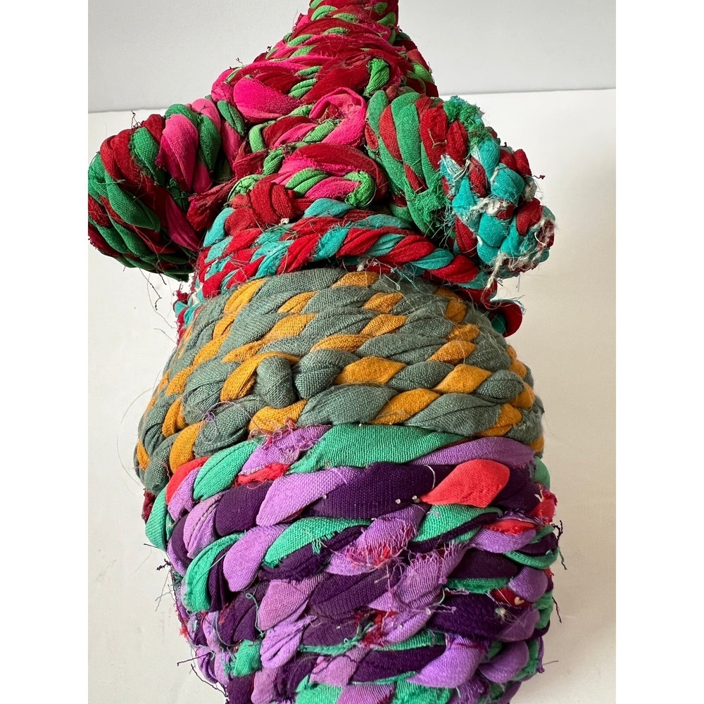 VTG Chini Colorful Twisted Rope Fabric Boho Elephant - Vintage - Picture 5 of 9